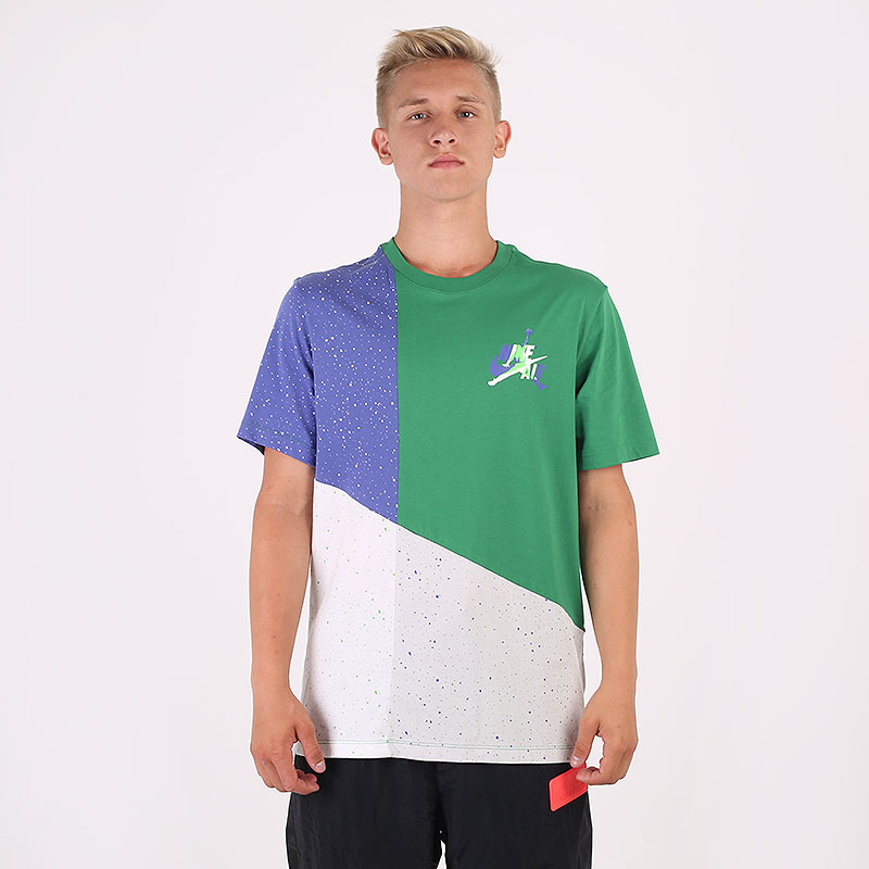 мужская разноцветная футболка Jordan Jumpman Classics Mash-up T-Shirt CU4560-353 - цена, описание, фото 1